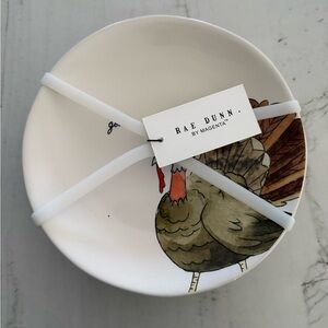 Rae Dunn Thanksgiving Turkey Plates Set of 4 NWT